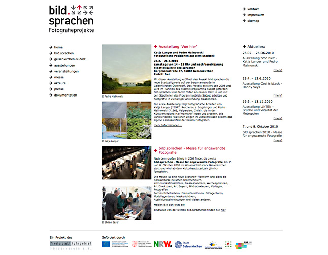 Die neue bild.sprachen Startseite mit überarbeitetem Footer