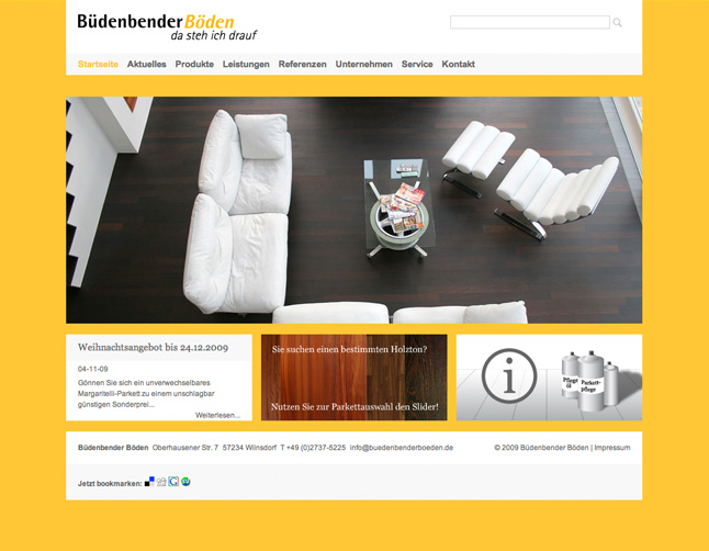 Startseite der <em>Büdenbender Böden Website</em>