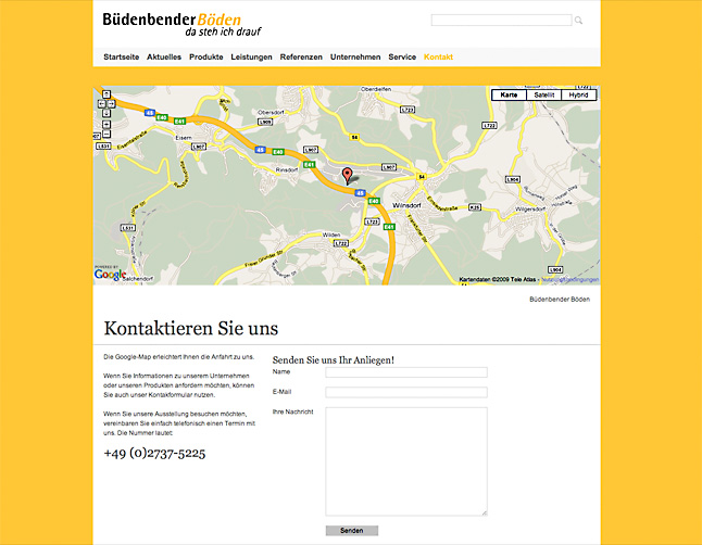 Kontakt mit Google-Maps Implementierung