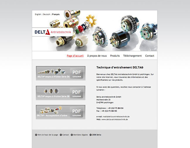 Französische Startseite Delta® Antriebstechnik GmbH