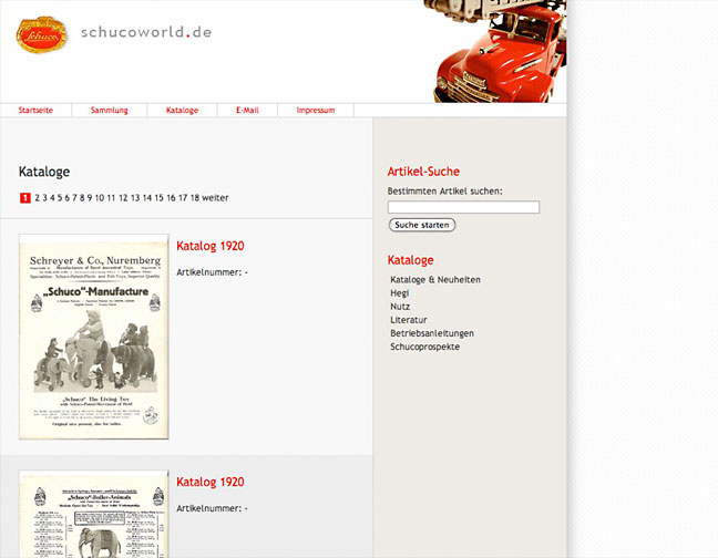 Blick in die gesammelten Schuco-Kataloge